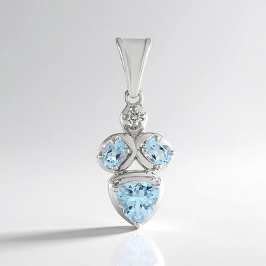 Sky Blue Topaz Silver Pendant