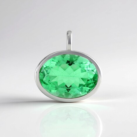 Ciondolo in argento con Quarzo Verde Smeraldo