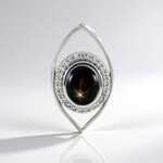 Ciondolo in argento con Zaffiro Stellato Nero (de Melo Essence)