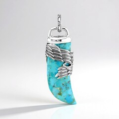 Ciondolo in argento con Turchese Kingman Mohave Blu (Faszination Türkis)