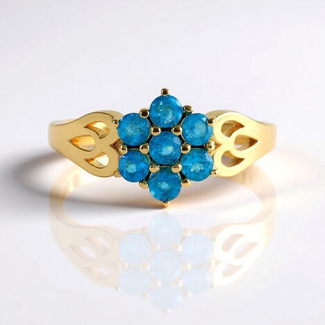 Anello in argento con Apatite Blu Neon