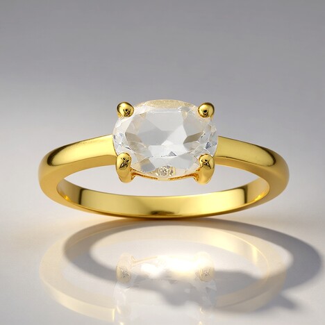 Anello in argento con Topazio Bianco