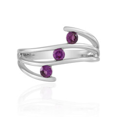 Magenta-Granat-Silberring