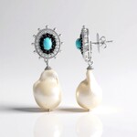 Orecchini in argento con Perla d'Acqua Dolce Bianca (Dallas Prince Designs)