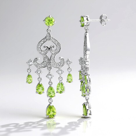 Orecchini in argento con Peridoto della Birmania