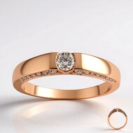 Bague en or et Diamant rose de France SI1 d'Argyle  (Annette)
