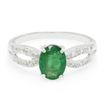 Bague en argent et Emeraude de Bahia