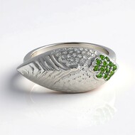 Anello in argento con Diopside Russo (SAELOCANA)