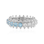 Anillo en plata con Topacio azul suizo (Dallas Prince Designs)