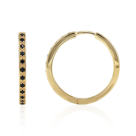 Schwarzer Spinell-Silberohrringe