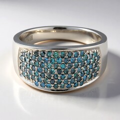 Anello placcato in platino con Diamante Fancy