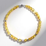 Collana in argento con Ambra Milky Baltica (MONOSONO COLLECTION)