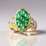 Anillo en plata con Esmeralda de Zambia (Gems en Vogue)