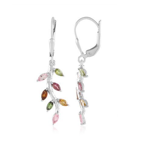 Zilveren oorbellen met toermalijnen