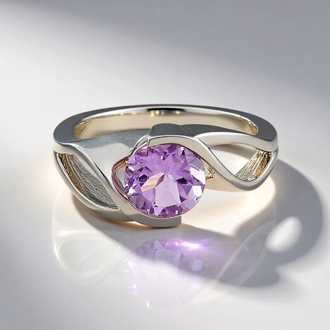 Anello in argento con Ametista Rose de France