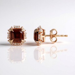 Pendientes en plata con Zircón rosado (Adela Silber)