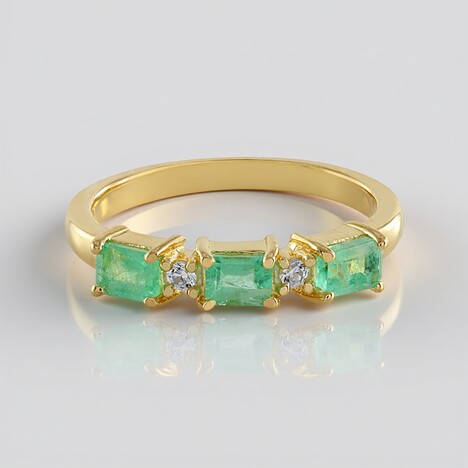 Anello in argento con Smeraldo Russo