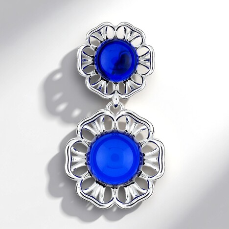 Ciondolo in argento con Ambra Blu Colombiana (dagen)
