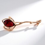 Spilla in argento con Ambra Baltica color Ciliegia (dagen)