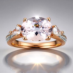 Anello in oro con Berillo Rosa non riscaldato