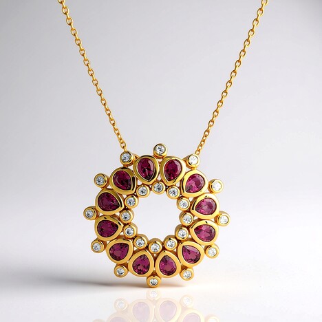 Collana in argento con Granato Magenta (de Melo)