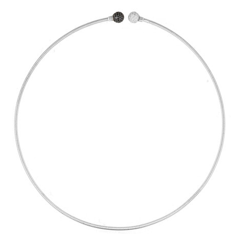 Black Spinel Silver Choker (SUHANA)