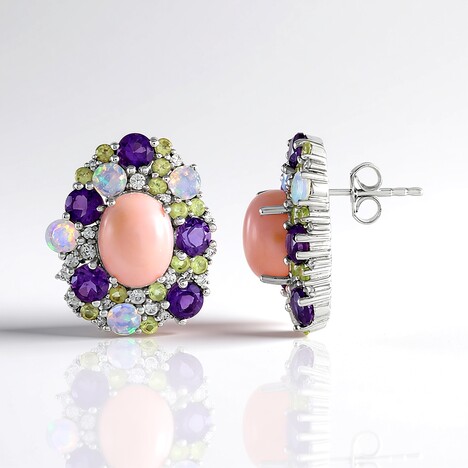 Orecchini in argento con Opale Rosa (de Melo Essence)