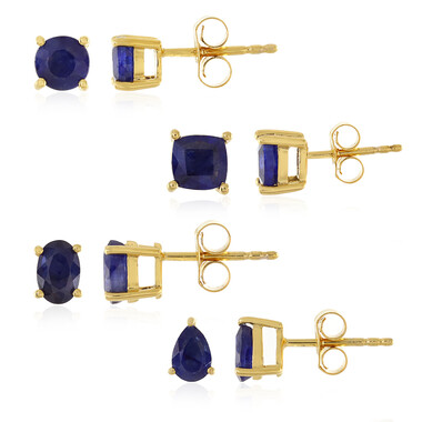 Pendientes en plata con Zafiro azul de Madagascar