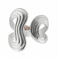 Anello in argento con Diamante Rose de France SI1 di Argyle