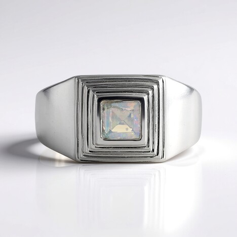 Anello in argento con Opale di Welo (MONOSONO COLLECTION)