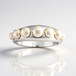Anello in argento con Perla d'Acqua Dolce Bianca (Michelle Albala)