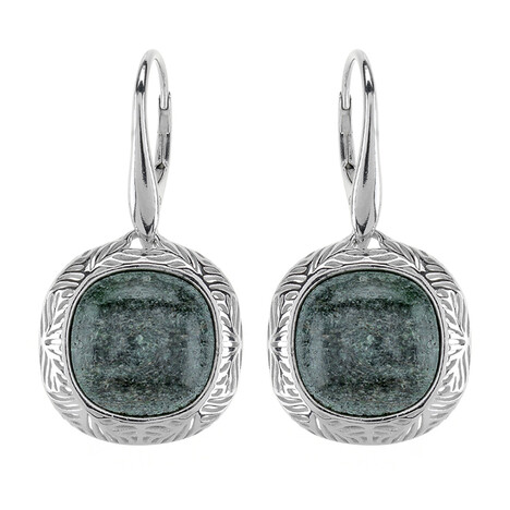 Pendientes en plata con Fuchsita (dagen)