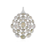 Grüner Maniry-Labradorit-Silberanhänger (KM by Juwelo)