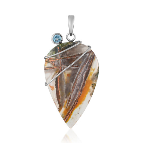 Colgante en plata con Calcedonia de Venus (Bali Barong)