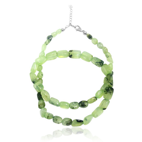 Prehnit-Silberhalskette