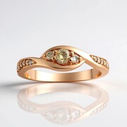Gouden ring met een SI1 Argyle Rose De France Diamant (Annette)