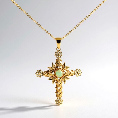 Collana in argento con Opale di Welo