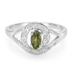 Bague en argent et Tourmaline cuprifère