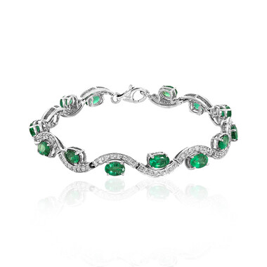 Sambia-Smaragd-Silberarmband