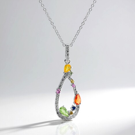 Collana in argento con Zaffiro Arancione