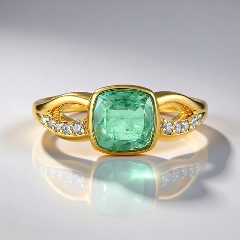 Anello in argento con Smeraldo Russo (Adela Silber)