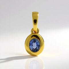 Ciondolo in argento con Zaffiro Ceylon Blu