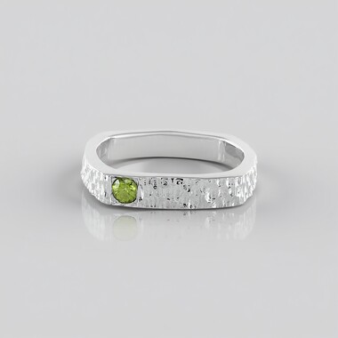 Anello in argento con Zircone Ceylon Verde