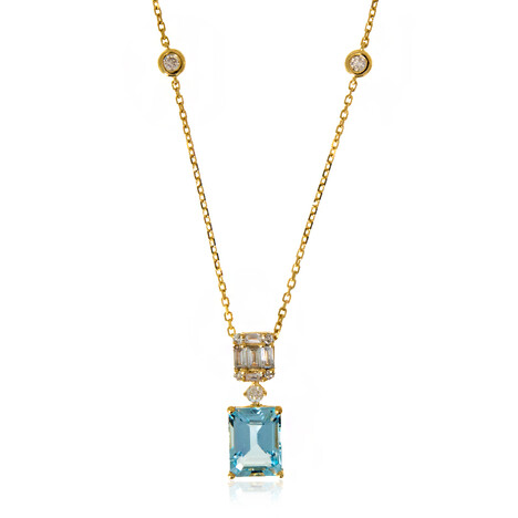 Collar en oro con Aguamarina de Brasill AAA (AMAYANI)