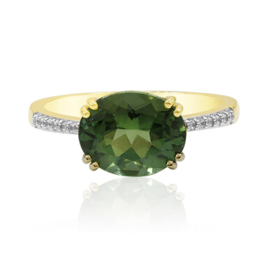 Anillo en oro con Apatita verde (Tenner Diniz)