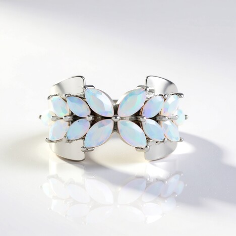 Anello in argento con Opale di Welo AAA (de Melo Essence)
