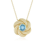 Schweizblauer Topas-Silbercollier (Ornaments by de Melo)