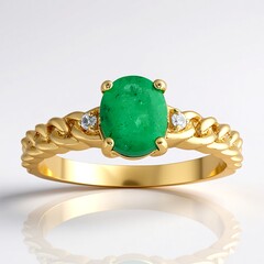Anello in oro con Smeraldo Zambia