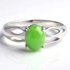 Anello da uomo in argento con Crisoprasio Imperiale
