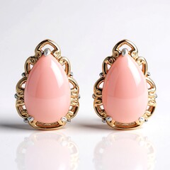 Boucles d'oreilles en argent et Calcédoine rose (Gems en Vogue)